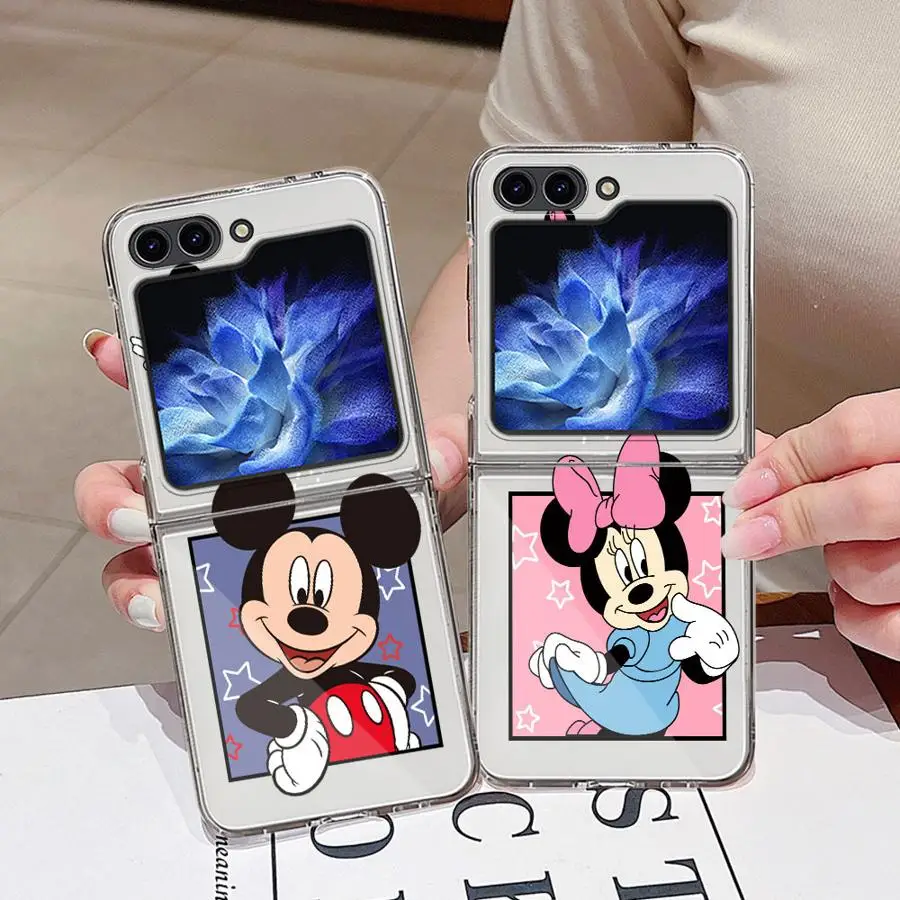 حافظة لهاتف سامسونج جالاكسي ZFlip3 ZFlip4 ZFlip5 Z Flip 7 6 5 4 3 ZFlip7 ZFlip6 غطاء هاتف ناعم شفاف ديزني ميني ماوس #1