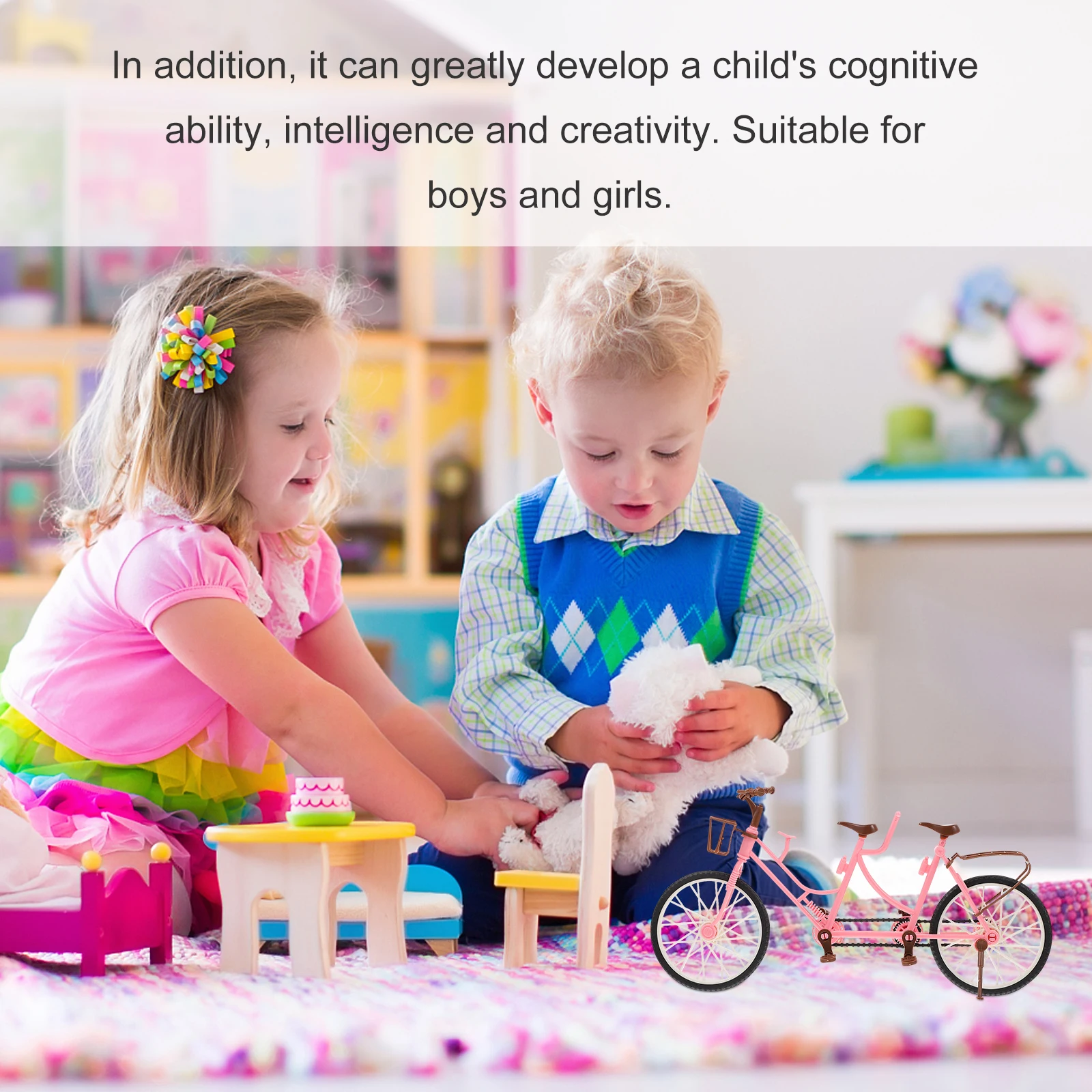 

3pcs Mini Bike For Kids Simulation Bike Desktop Decoration Educational Plaything Parent-Child Interaction Mini Two-Seater
