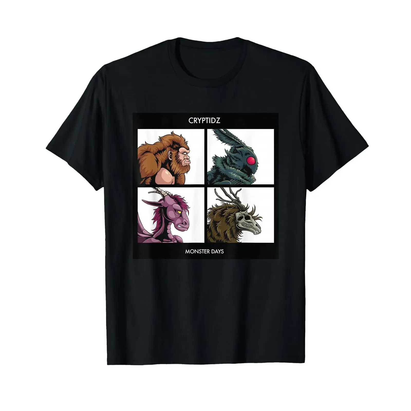 Cryptids Monster Days Bigfoot Mothman Jersey Devil Wendigo T Shirt vintage Washed Versatile Soft streetwear designer clothes
