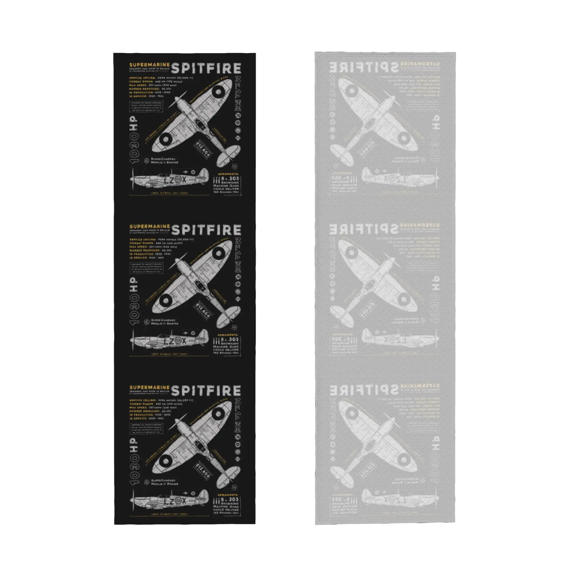 Supermarine Spitfire Cold Exercise Towel Face Towel Quick Dry Fighter Pilot Aircraft Airplane Plane Pool Breathable Cold Towel