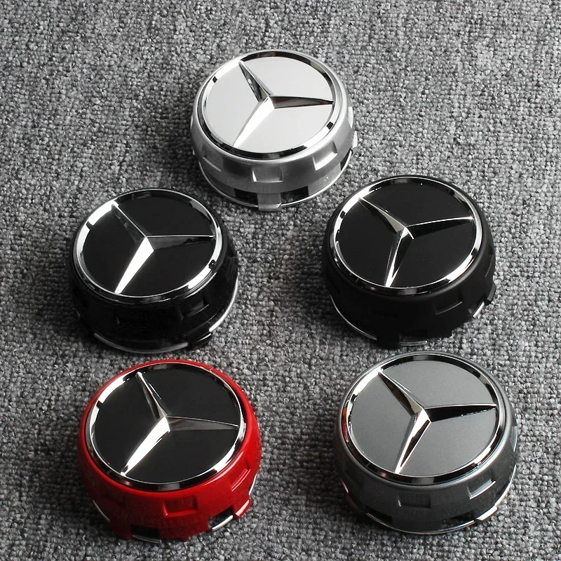 

Новые 4 шт. 75 мм черно-красные накладки на центральные колпаки колес, эмблемы, аксессуары для автомобилей Mercedes-Benz AMG A0004000900