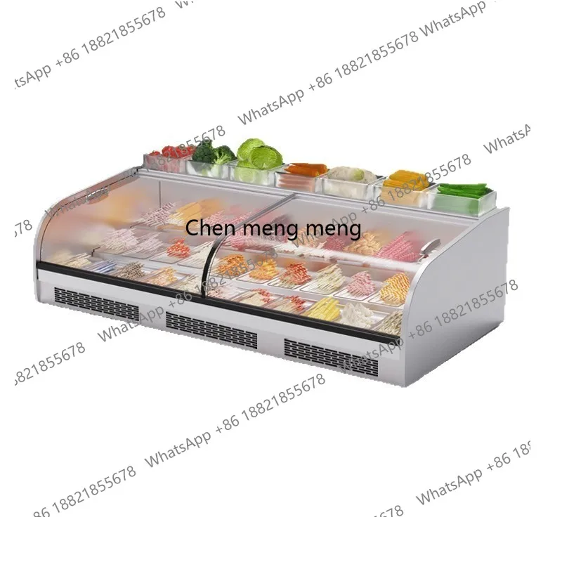 

Inclined desktop barbecue display cabinet Night market refrigerated fresh-keeping cabinet Commercial stall freezer