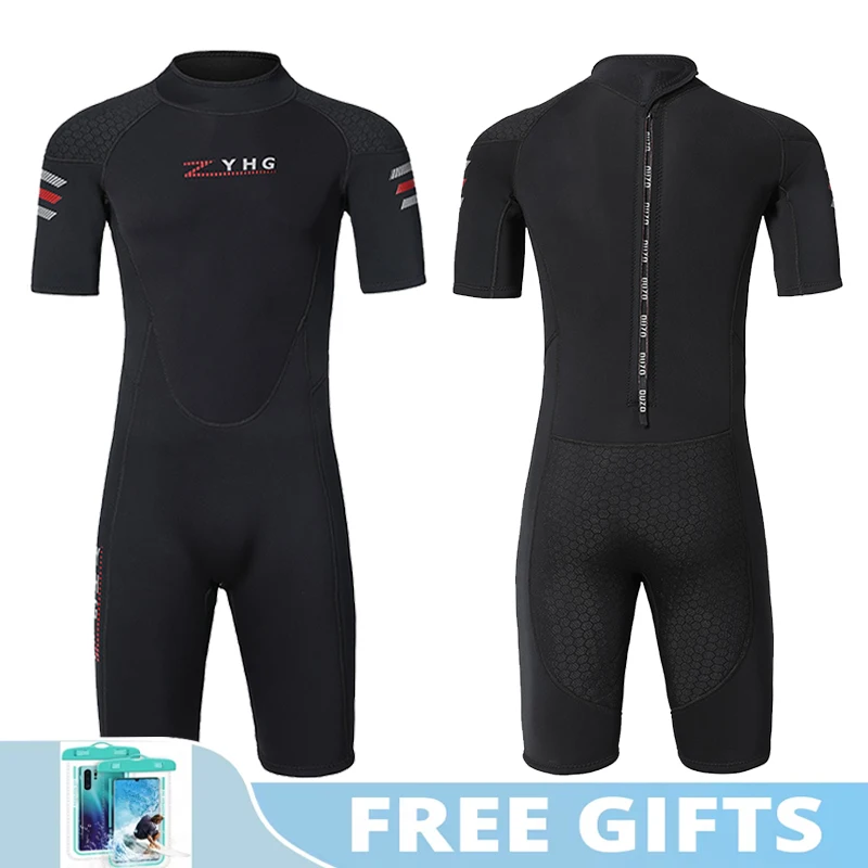New 3mm Neoprene Diving Suit Men Short Sleeved Shorts Jumpsuit Thick And Warm Diving Suit Beach Snorkeling Surfing Clothes