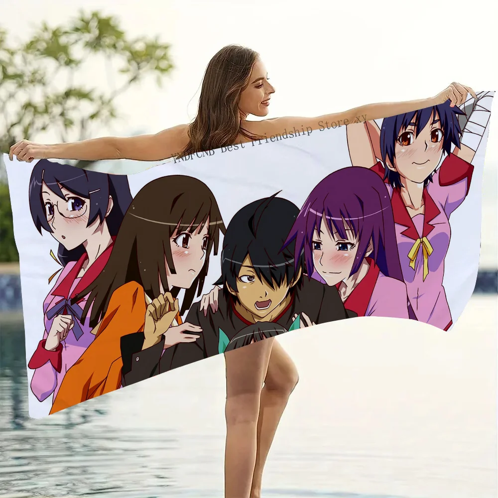 

anime girl S-Sengoku Nadeko Towel Microfiber Beach Towel Quick Dry Kids Beach Blanket Soft Unisex Camping Pool Towel