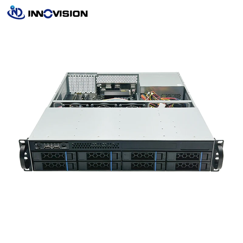 Compact 2U Rack 8Bay Storage Server Case Support ATX Power Supply MATX Motherboard NAS Server Chassis L520mm