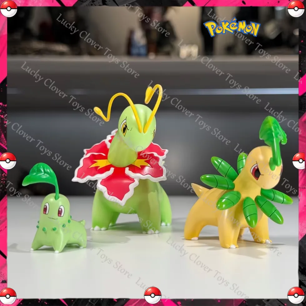 figurines-d'anime-pokemon-chikorita-bayleef-meganium-3-pieces-statue-statique-en-pvc-ornement-de-bureau-objet-de-collection-cadeau-d'anniversaire