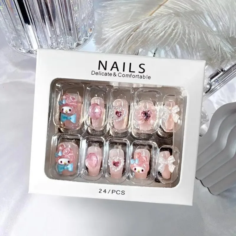 Sanrio My Melody Nail Patches Patch Miniso Anime Cartoon Cute Manicure Decoration Nail Ornaments Fashion Girls Holiday Gifts image 3