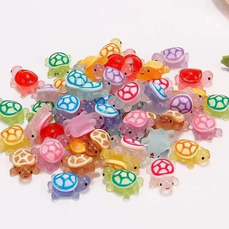 Explosive color glow-in-the-dark little turtle turtle cartoon ten color blind bag children's small toy resin accessories