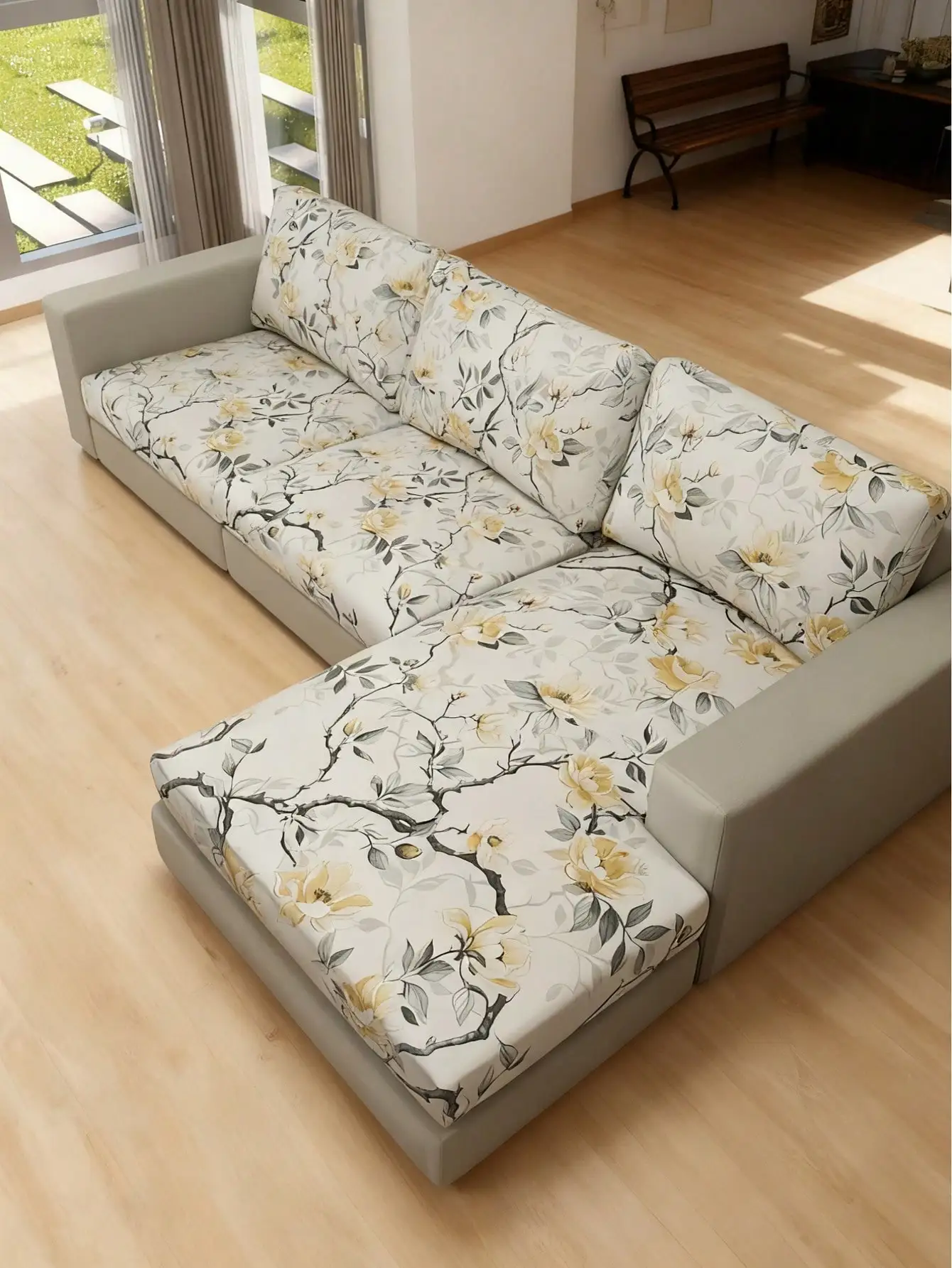 1pc simple and modern solid color milk silk elastic all-season universal sofa hat sofa cushion cover.