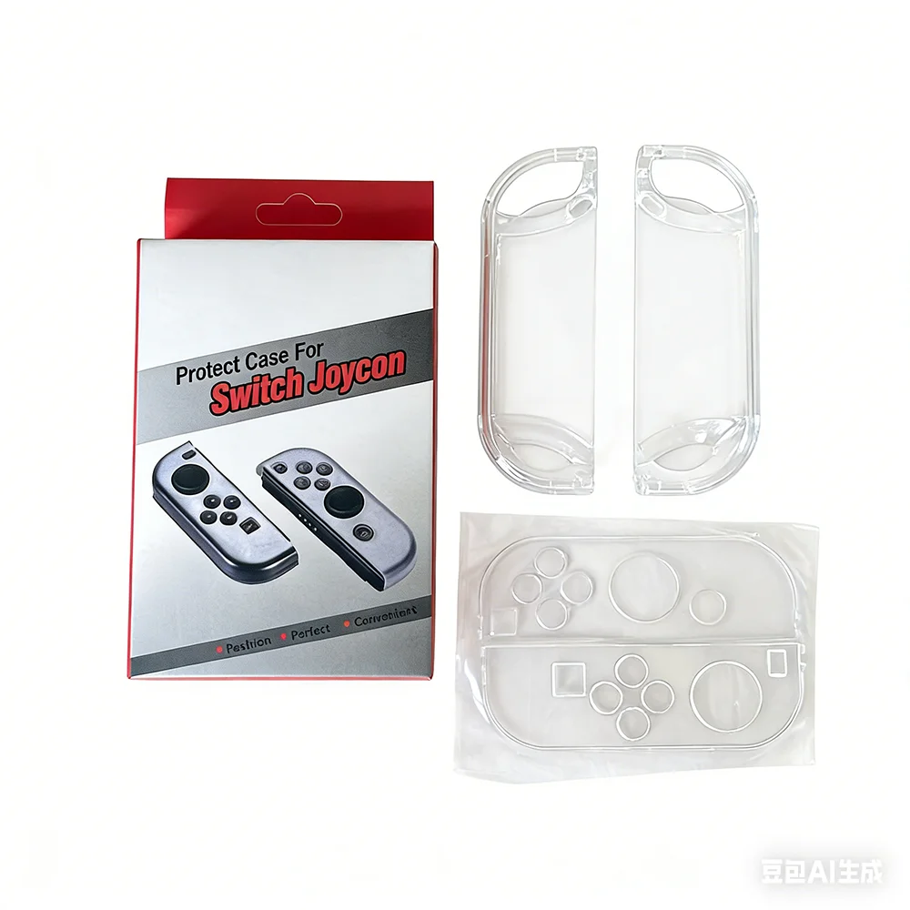 Crystal Case for Nintend Switch Joycon Cover Hard PC Case Compatible Nintendo Switch Joy-con Controller Grip Transparent Cover