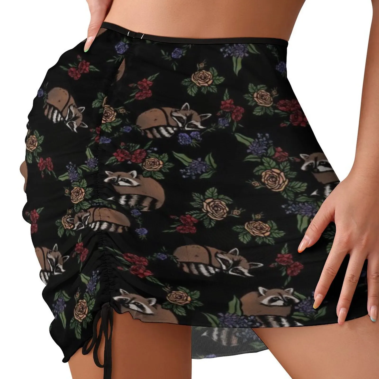 

Floral Raccoons Beach Skirt Women skirt Sexy Beach Skirt