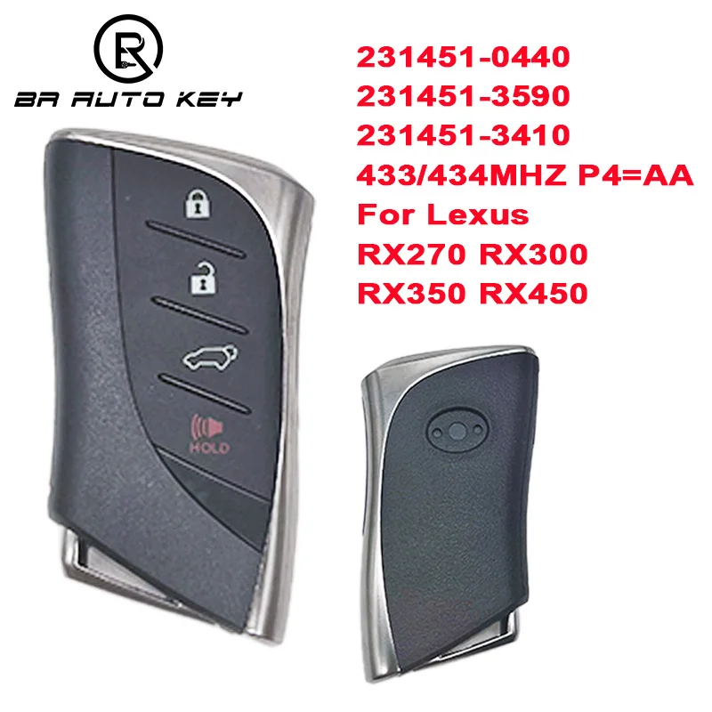 Smart Remote Car Key fob for Lexus RX270 RX300 RX350 RX450H 2018-2023 434mhz Board NO:231451-3590 0440 3410 P4=AA Type