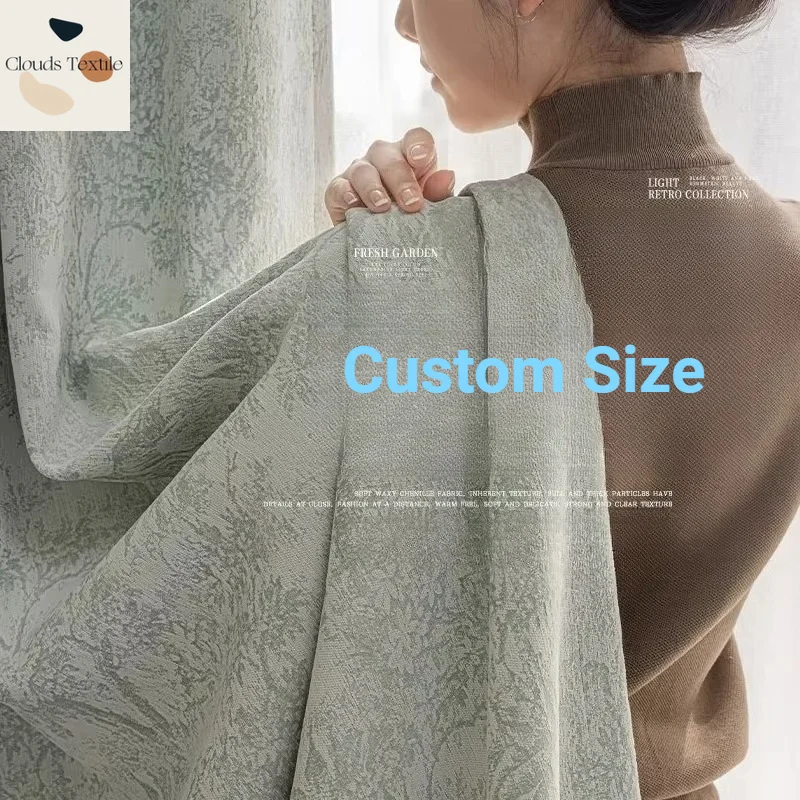 French Blackout Thickened Chenille Jacquard Light Luxury Modern Simple High-end Sense Curtains for Living Dining Room Bedroom