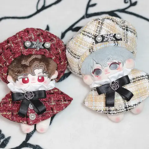 10 cm handgjord plyschdocka leksakskläder 20 cm anime mode exklusiv pärlbasker rosett kappa set för pojkar och flickor födelsedagspresenter 8 best sales anime plyschdockakläder - №7