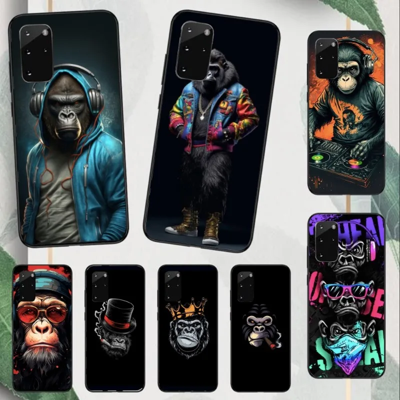 Monkey Orangutan Smart Phone Case for Samsung Note 9 10 20 Plus Pro Ultra J6 J5 J7 J8 Black Soft Phone Cover Funda