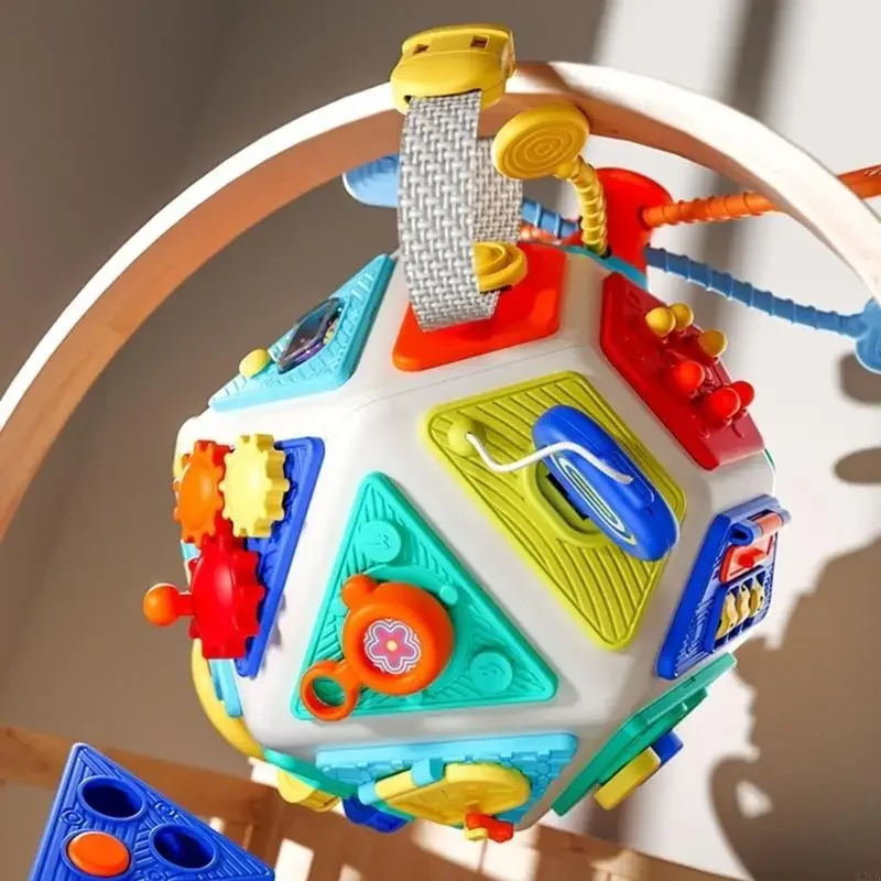 لعبة تعليمية متعددة الاستخدامات للأطفال الصغار 22 مكعب نشاط جانبي مع التعرف على الألوان ذات الشكل الهندسي وتنمية المهارات 15UB #5