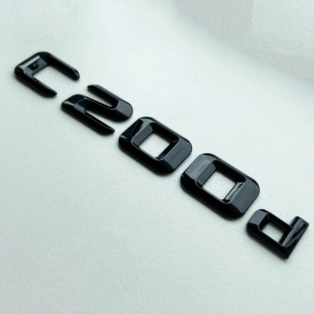 Auto Rear Emblem Lettering Sticker Logo Black Gloss for Mercedes Benz C200d