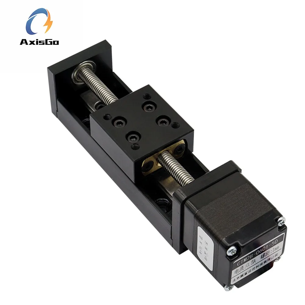 

28 Mini Stepper Motor Linear Stage – Precision T-Lead Screw Slide Table with Guide Rail, Compact Electric Cross Platform