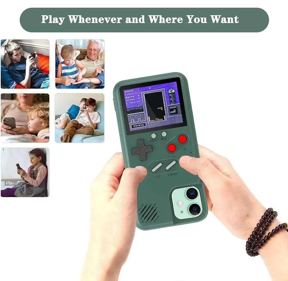 Color screen game console mobile phone case iphone protective cover suitable for iphone13 14 pro classic game console