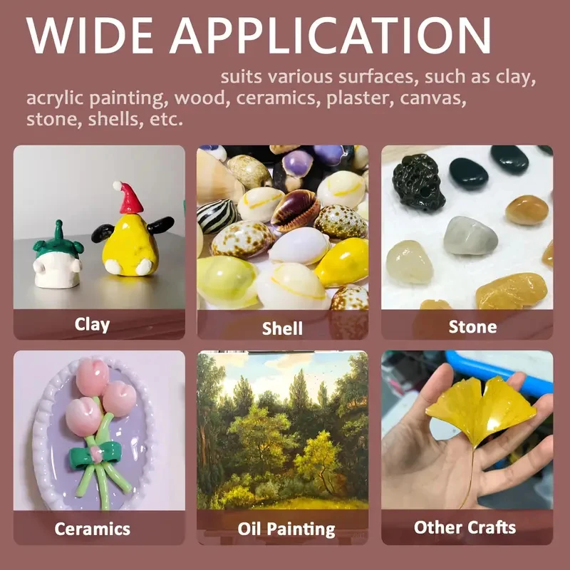 1 قطعة 50/100 مللي سوبر لمعان الطين الورنيش Nom سامة مقاومة للخدش الهواء المجفف الطين الصقيل مع فرشاة لطلاء السيراميك الخشب الاكريليك #4