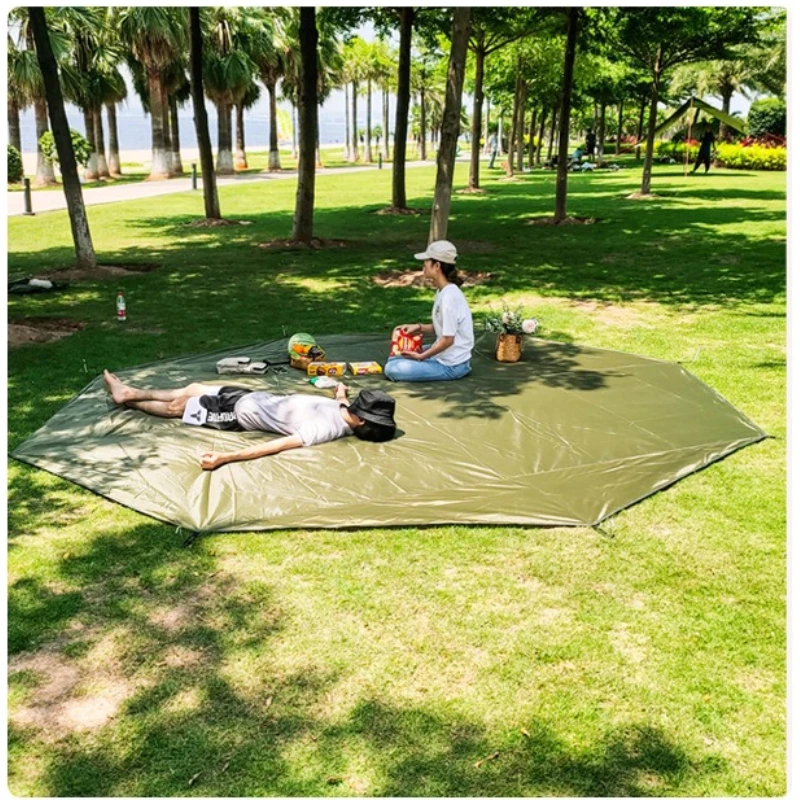 Hexagon/Octagon Outdoor Camping Mat Waterproof Ground Sheet Footprint Picnic Mat Tarp Awning Shade Multipurpose Travel Mat