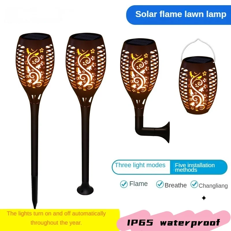 

Solar Flame Light for Outdoor, Waterproof Floor Lamp, Halloween Decorations, Automatic Switch, Garden Holiday Spotlights