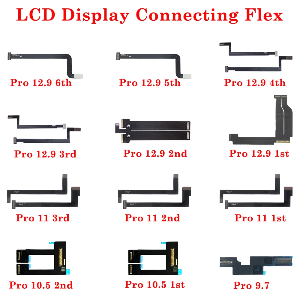 

Pop LCD Screen Display Connector Flex Cable For IPad Pro 9.7 10.5 11 12.9 Inch 1st 2nd 3rd 4th 5th 6th LCD Motherboard Ribbon Fl