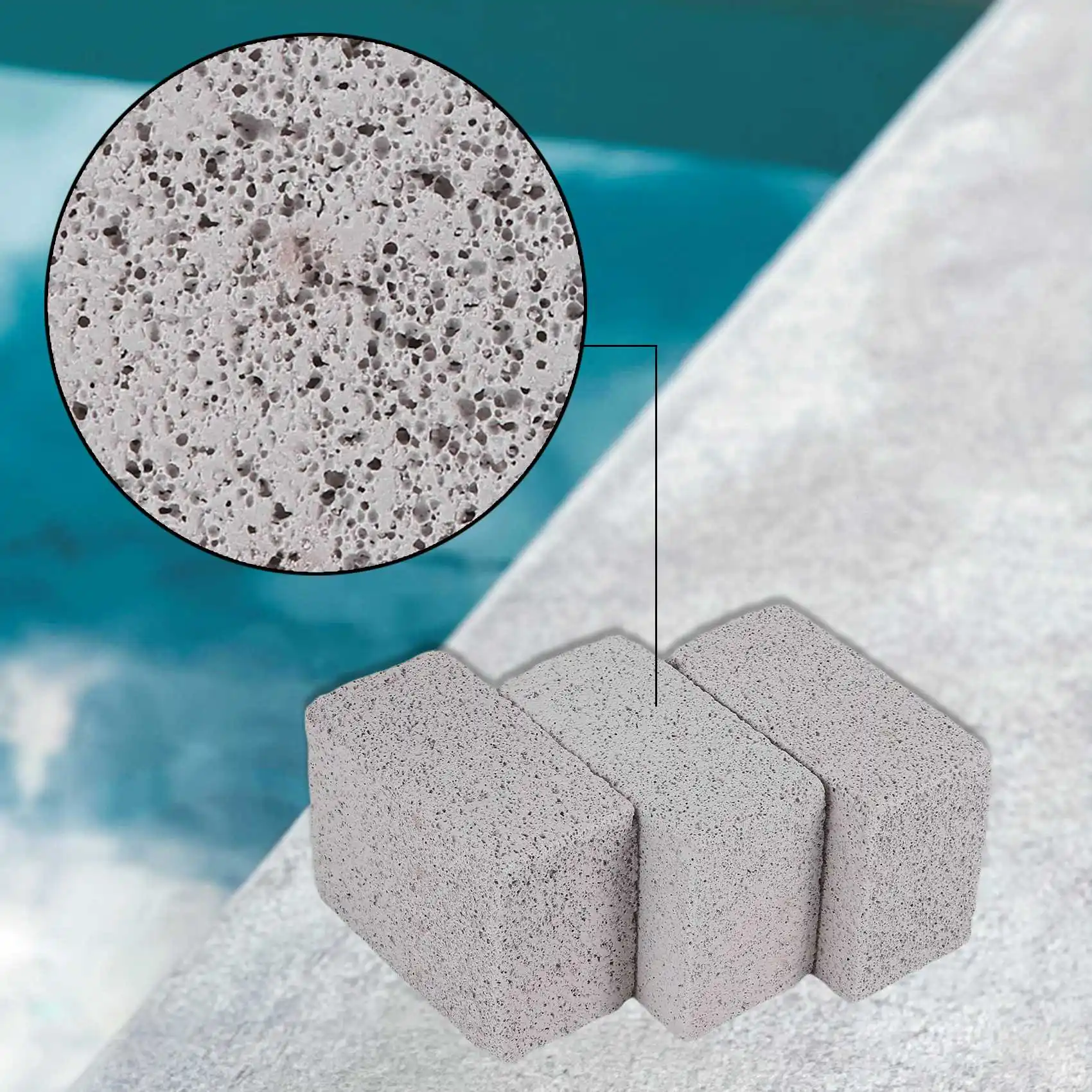

Eco-fPool Cleaning Tools Gray Pumice Pool Grill Stone Brick Cleaner for Cleaning Swimming Pool Grills Pans Pack of