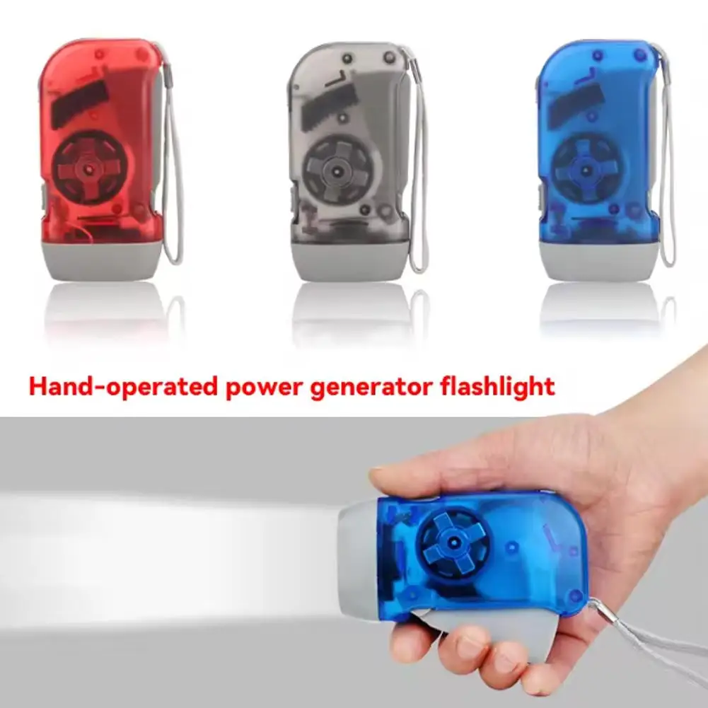 3 LED Hand Pressing Dynamo Flashlight No Battery Required Emergency Hand Crank Power Torch Light For Outdoor Camping Home