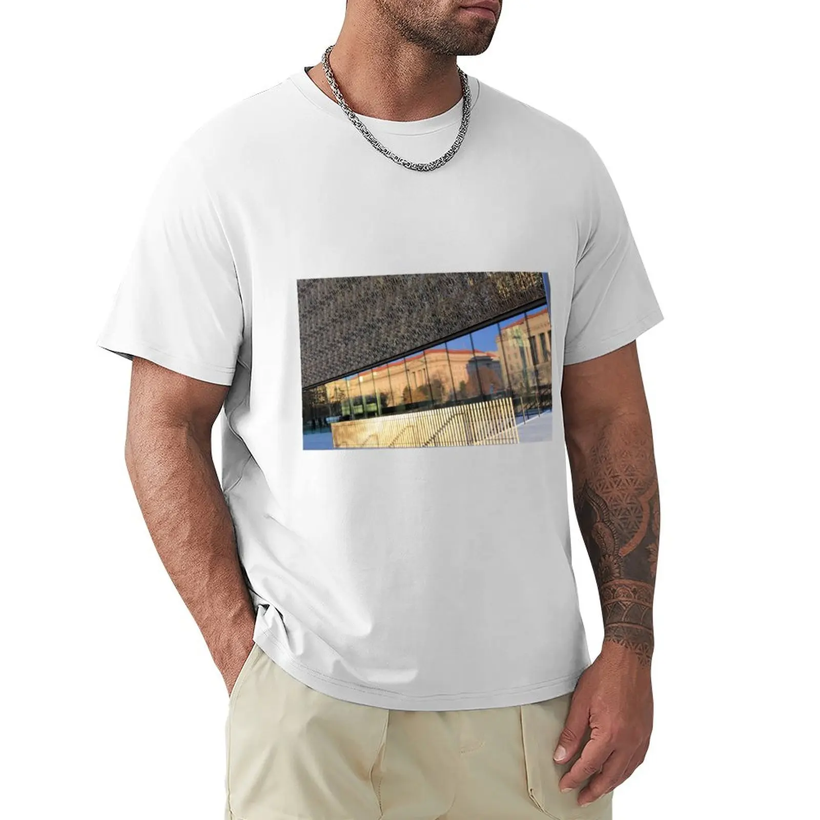 Light And Reflections At The African American History And Culture Museum T-Shirt blacks blanks graphics t shirts for men cotton