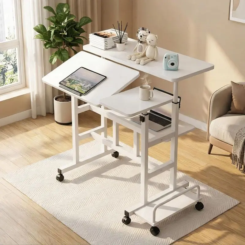 Simple Desk Standing Lifting Table Notebook Computer Table Workbench Movable Folding Walker Table