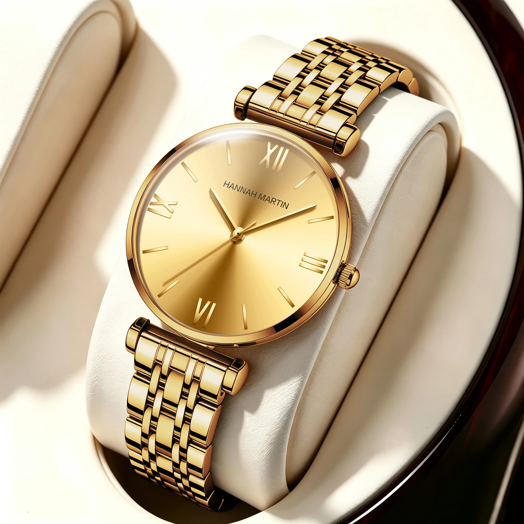 Luxury Rose Gold Stainless Steel Quartz Watch