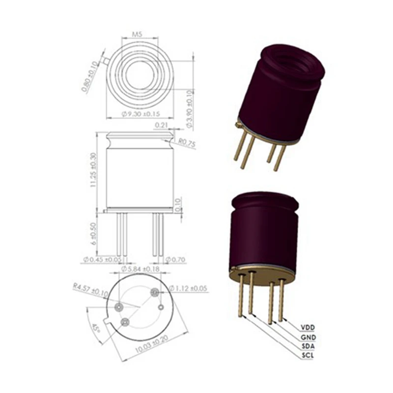 MLX90640 وحدة الكاميرا الحرارية صورة استشعار درجة الحرارة 32X24 الأشعة تحت الحمراء صفيف الحرارية نقطية 32X24