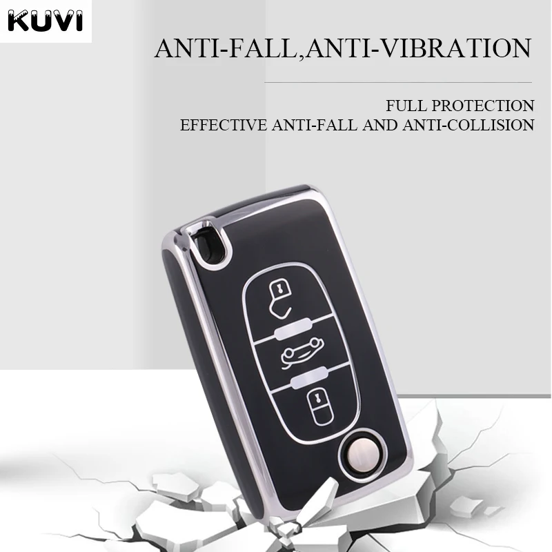 New TPU Car Remote Key Case Cover Shell For Peugeot 107 207 307 308 407 607 3008 5008 For Citroen Xsara Picasso C5 C6 C8 Keyless image 5