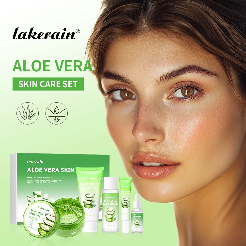 

Lakerain Aloe Vera Skin Care Set Deep Moisturizing Nourishment Makeup Whitening Brightening Hydrating Smooth Skin Care Product