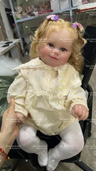 60CM Lifelike Huge Toddler Doll Finished Reborn Baby Dolls Maddie Cloth Body Handmade Dolls Toy Christmas Gift for Girls