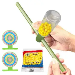 Pinball Launcher Mini Ball Launcher Crackling Tube Outdoor Children Toy Aluminum Alloy Imitation Bamboo Craft Interesting Toys