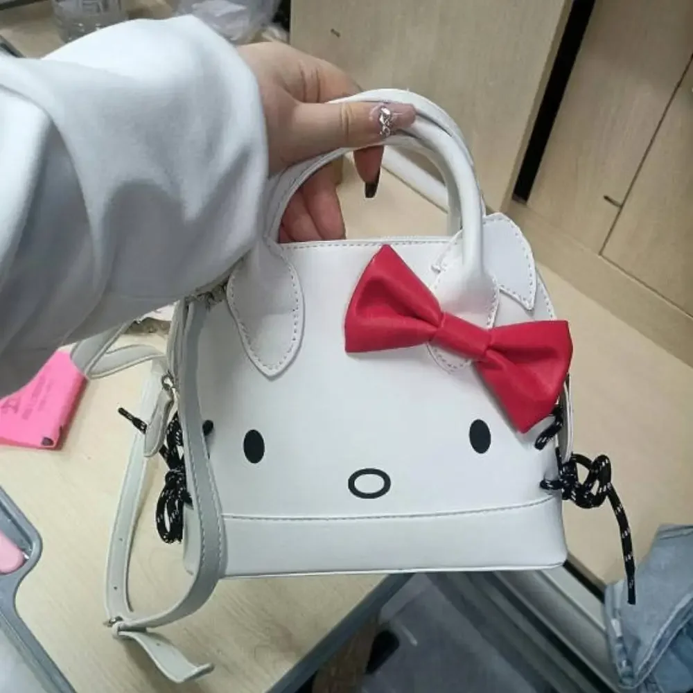 

Kawaii Sanrio Hello Kitty PU Shoulder Bags Cute Cartoon Crossbody Bag Y2K Fashion Simple Tote Handbag Birthdays Gift Girls Women