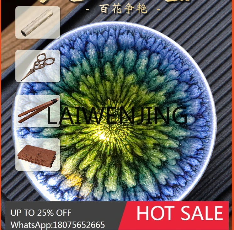 Non-Heritage Flower Jianyang Jianzhan Tea Cup Ceramic Oil Drops Handmade Tea Tasting Master Cup Tea Cup