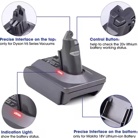 For Dyson V6/7/8 Battery Adapter for Dyson Series Vacuum Cleaner Convert For Makita/Bosch/Ryobi 18V Battery to Replace for Dyson