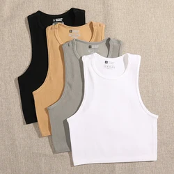 4Pcs Seamless Sports Tops Women's Crop Top Workout Running Casual Summer Vest Elastic T-shirt Gym Tank Tops