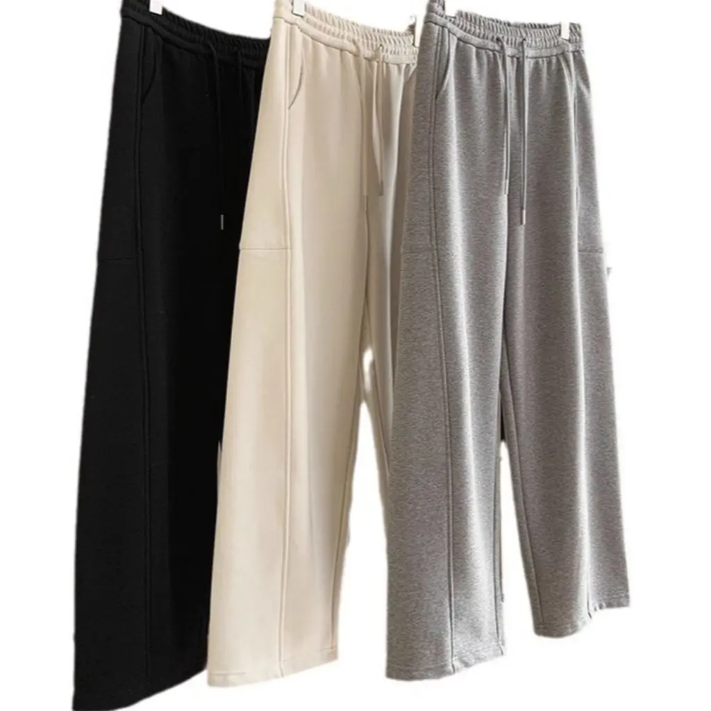 겨울용 히터 팬츠 800g C 코튼 실크 다운 와이드 레그 캐주얼 바지 수직 컷 F110106