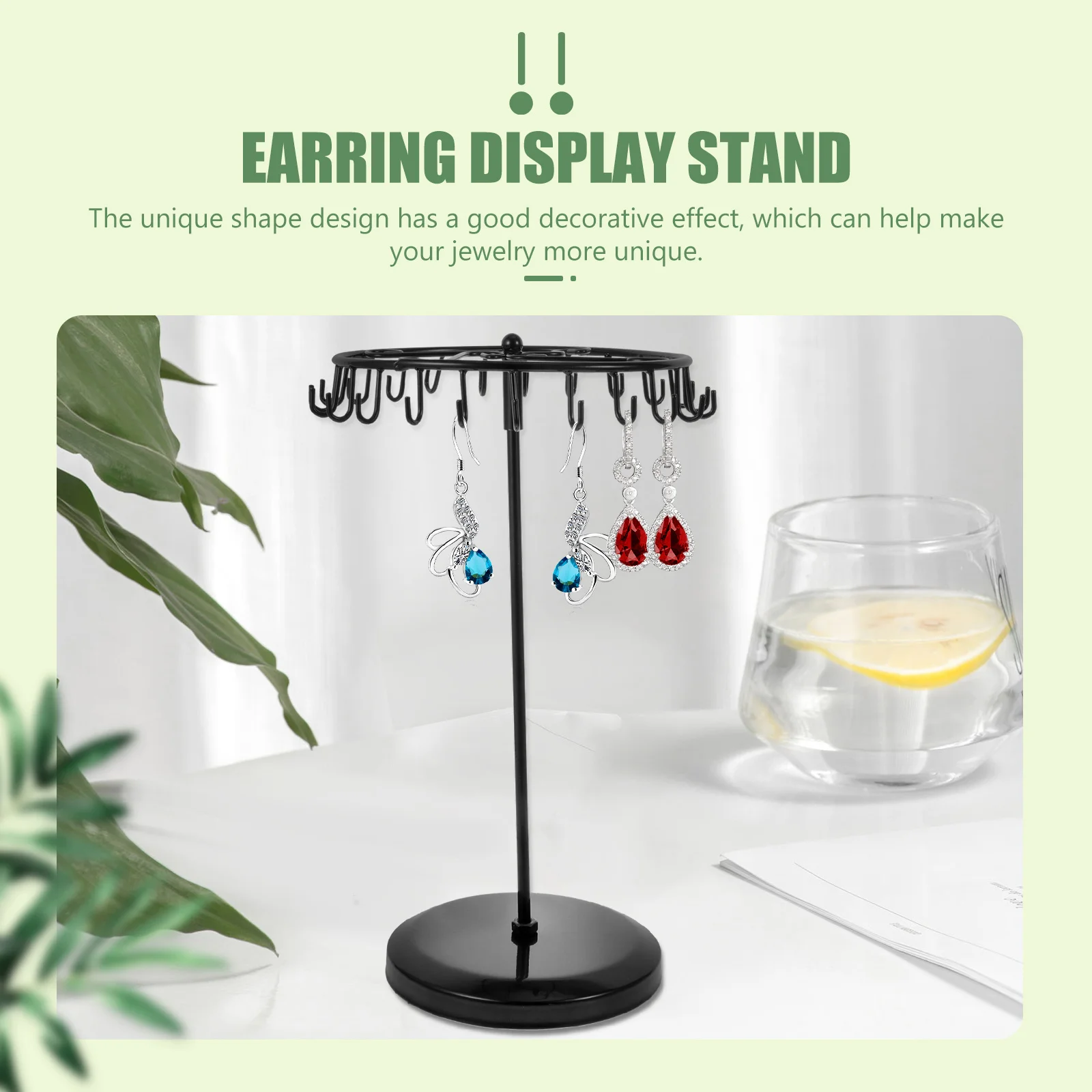 Earring Jewelry Rack Iron Display Stand For Earrings Simple Jewelry Stand Organizer Holder Rotatable Chic Decorative Rack