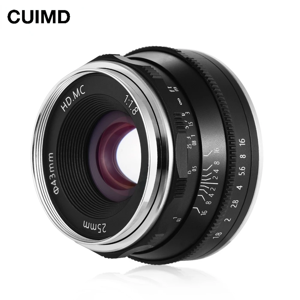 

25mm F1.8 Prime Lens Manual Focus MF For Panasonic Micro 4/3 G123456789 G85 GF123456789 GM1 GM5 GM10 GX1 GX7 GX8 GH12345 M4/3 43