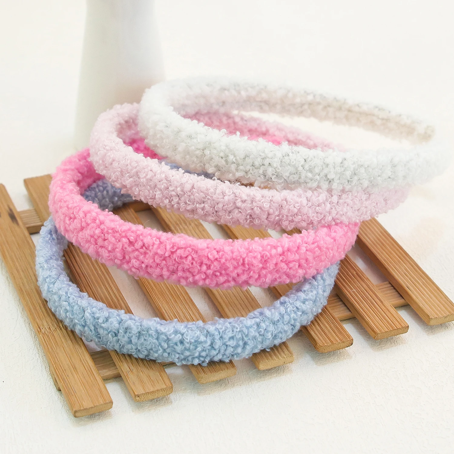 1PC Women Wool Hairbands Fashion Warm Solid Color Hair Hoops Girls Plain Fluffy Korean Style Headwear Winter Hair Accessories