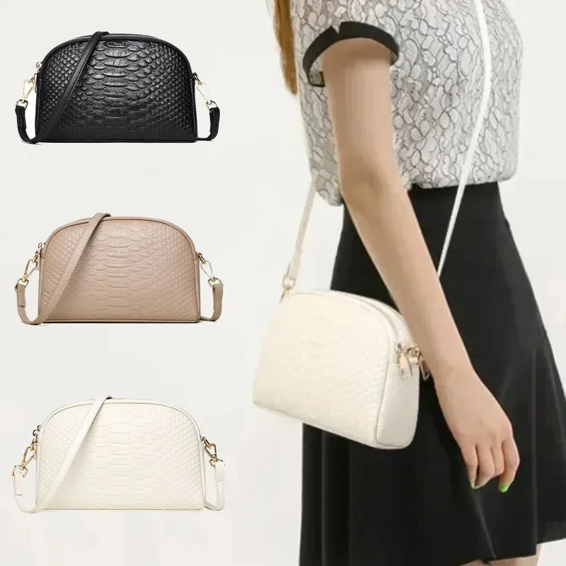 

Crocodile Pattern Genuine Leather Shoulder Crossbody Bag Luxury for Women High Quality Cowhide Ladies Messenger Tote Sac Handbag
