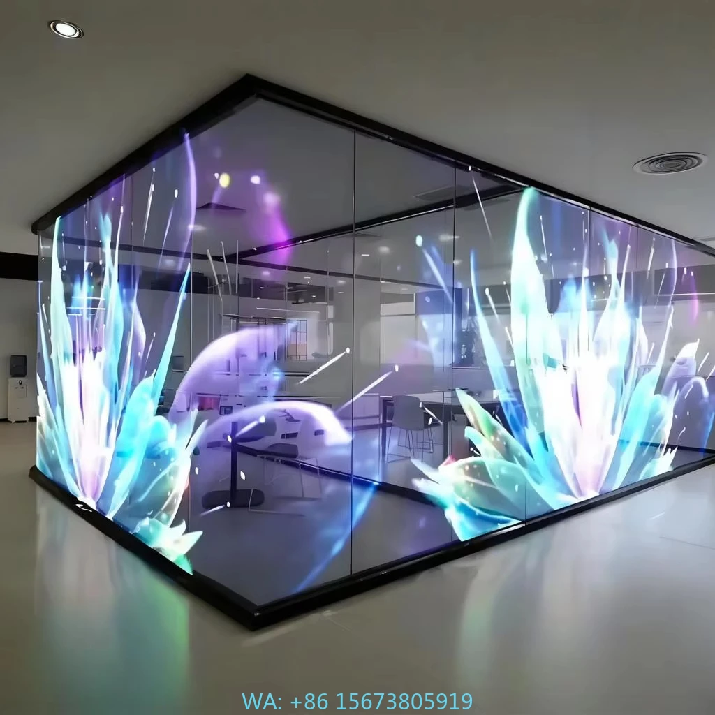 

LED Screens Indoor/Outdoor Advertising Custom Size 3D Holographic 1080P HDR10 Ultra-Transparent DCI-P3 95% 5000cd Brightness