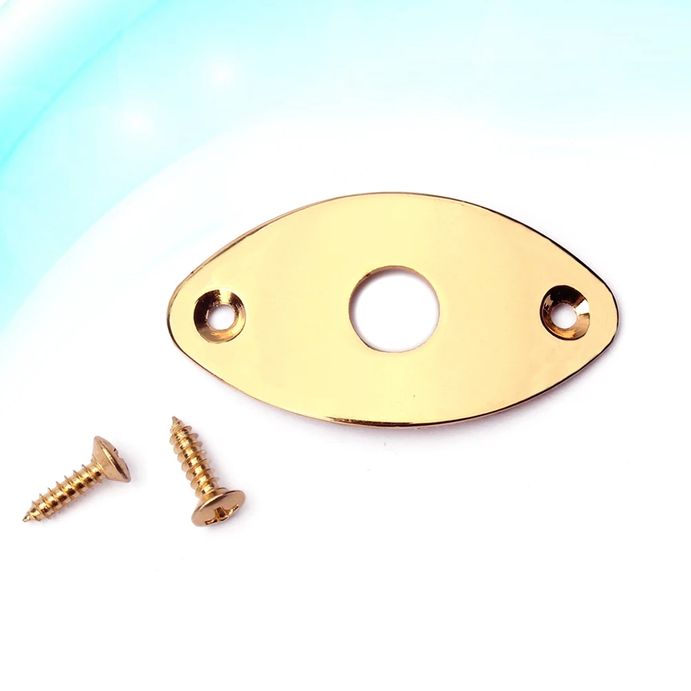 

Chrome Socket Plate Guitar Jack Electric Part Silver Scratch Mounting Screws Bass Sturdy Iron Copper Long Lasting Standard Fits