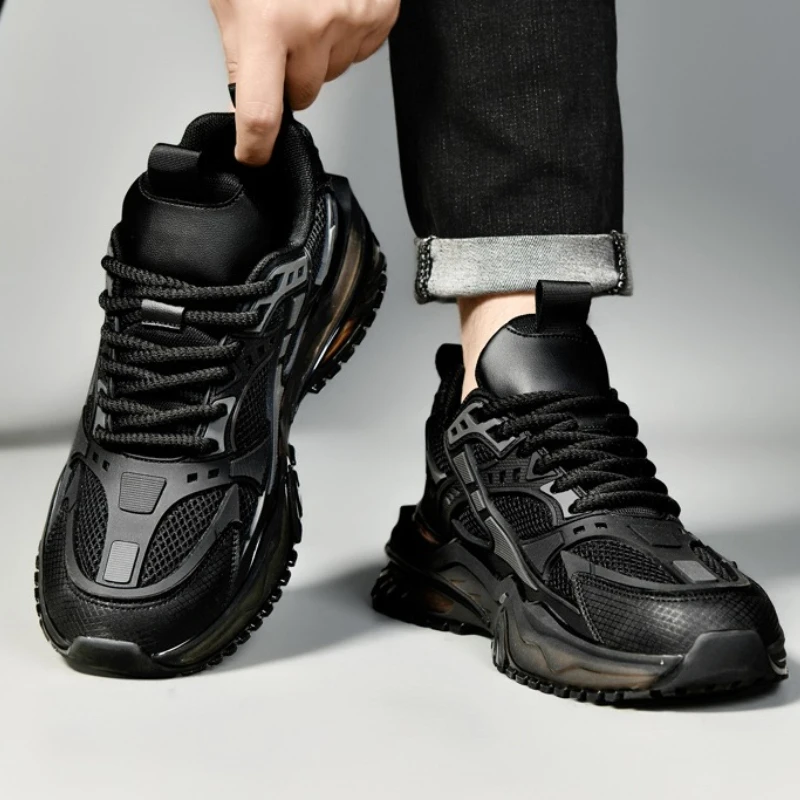 

High-quality Large-sized Round-toed Thick-soled Height-increasing Shock-absorbing and Low-top New Casual Sports Shoes