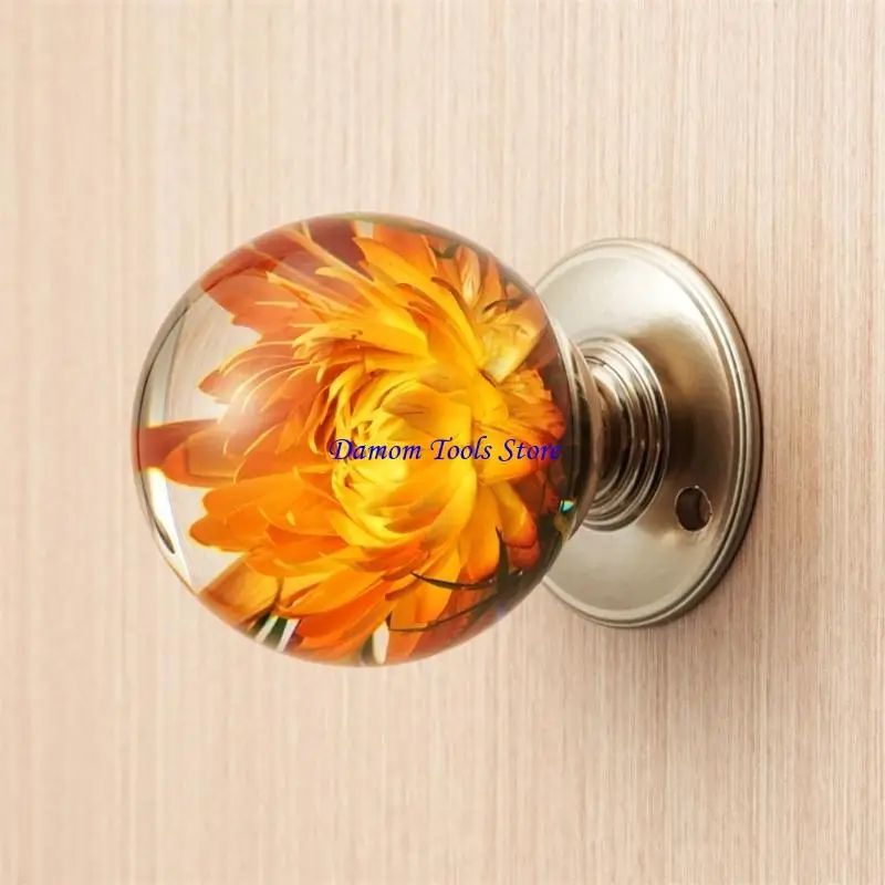 57BE Unique Resin Cabinet Knob Wardrobe Pulls Crystal Ball Door Knob Furniture Decorative Handle Furniture Hardware